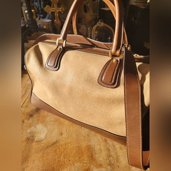 Gucci Vintage Two Tone Two Way Travel Bag
